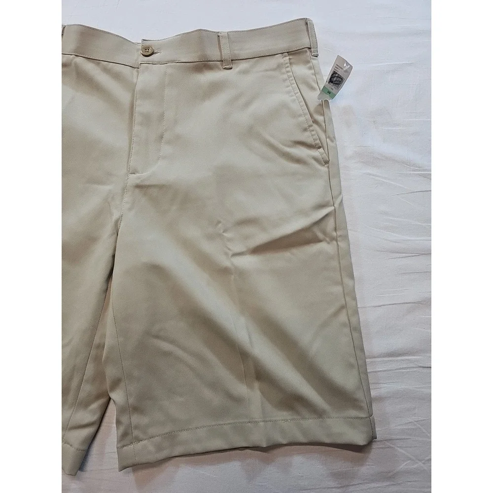Izod Golf Shorts Mens 34 Sport flex Strait Fit Beige NWT